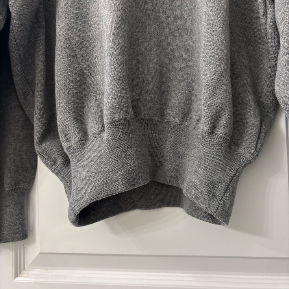 I LEVRIERI Merino Wool Gray Collared Sweater - Picture 6 of 7